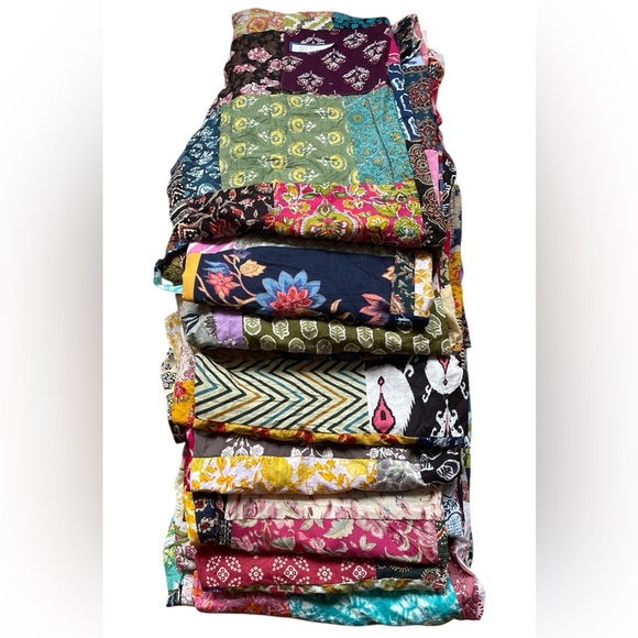 Kathmandu Imports Colorful Bohemian Patchwork Harem Jumpsuit Size OS NWT - Picture 3 of 10